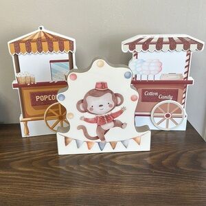 Set of 3 carnival circus decor signs